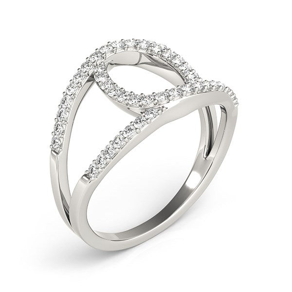 14k White Gold Diamond Loop Style Dual Band Ring (1/2 cttw)