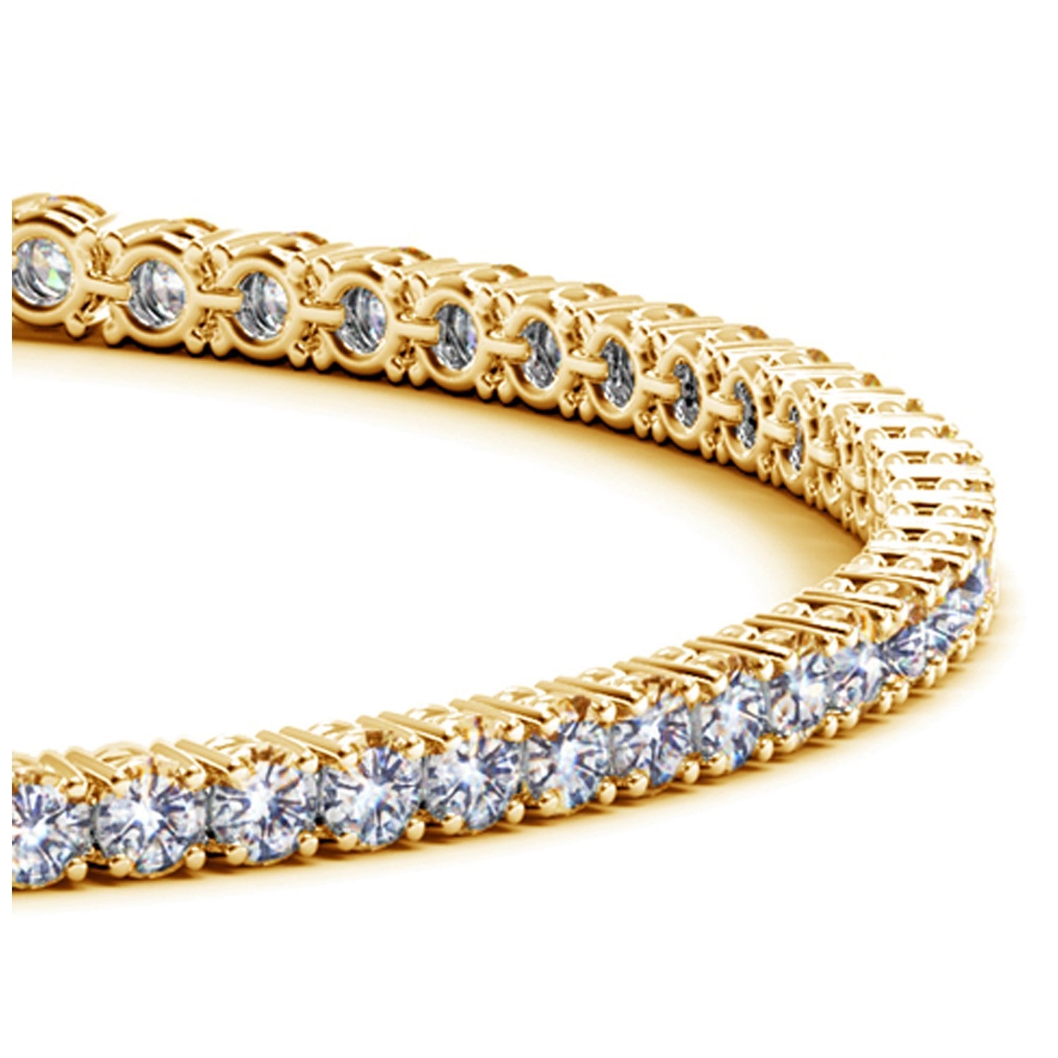 Lab Grown Round Diamond Tennis Bracelet in 14k Yellow Gold (3 cctw F/G  VS2/SI1)