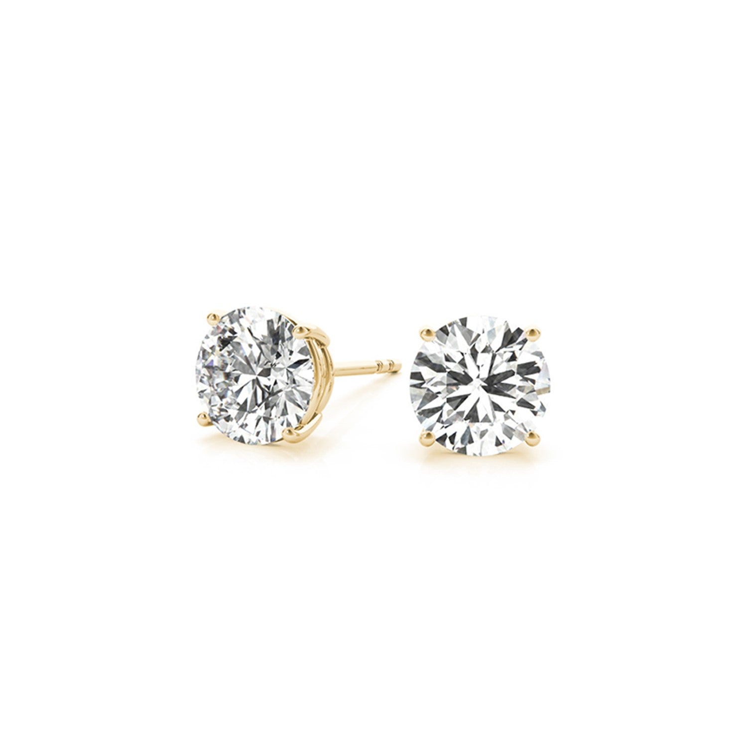 4 cttw Certified IGI Lab Grown Round Diamond Earrings 14k Yellow Gold (G/VS2)