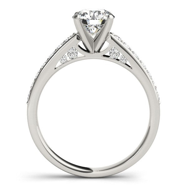 14k White Gold Single Row Prong Set Diamond Engagement Ring (1 3/8 cttw)