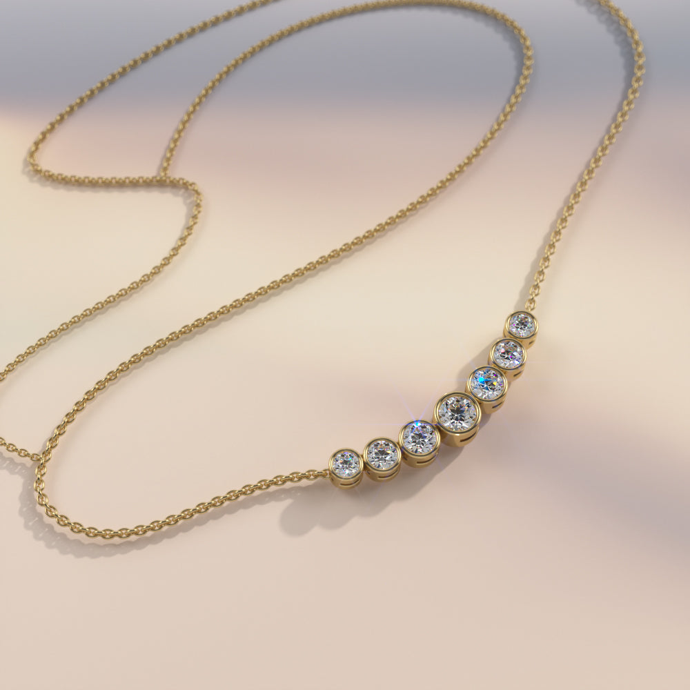 14K Yellow Gold, 2.02carat Diamond F-G Color, VS Clarity Diamond Necklace